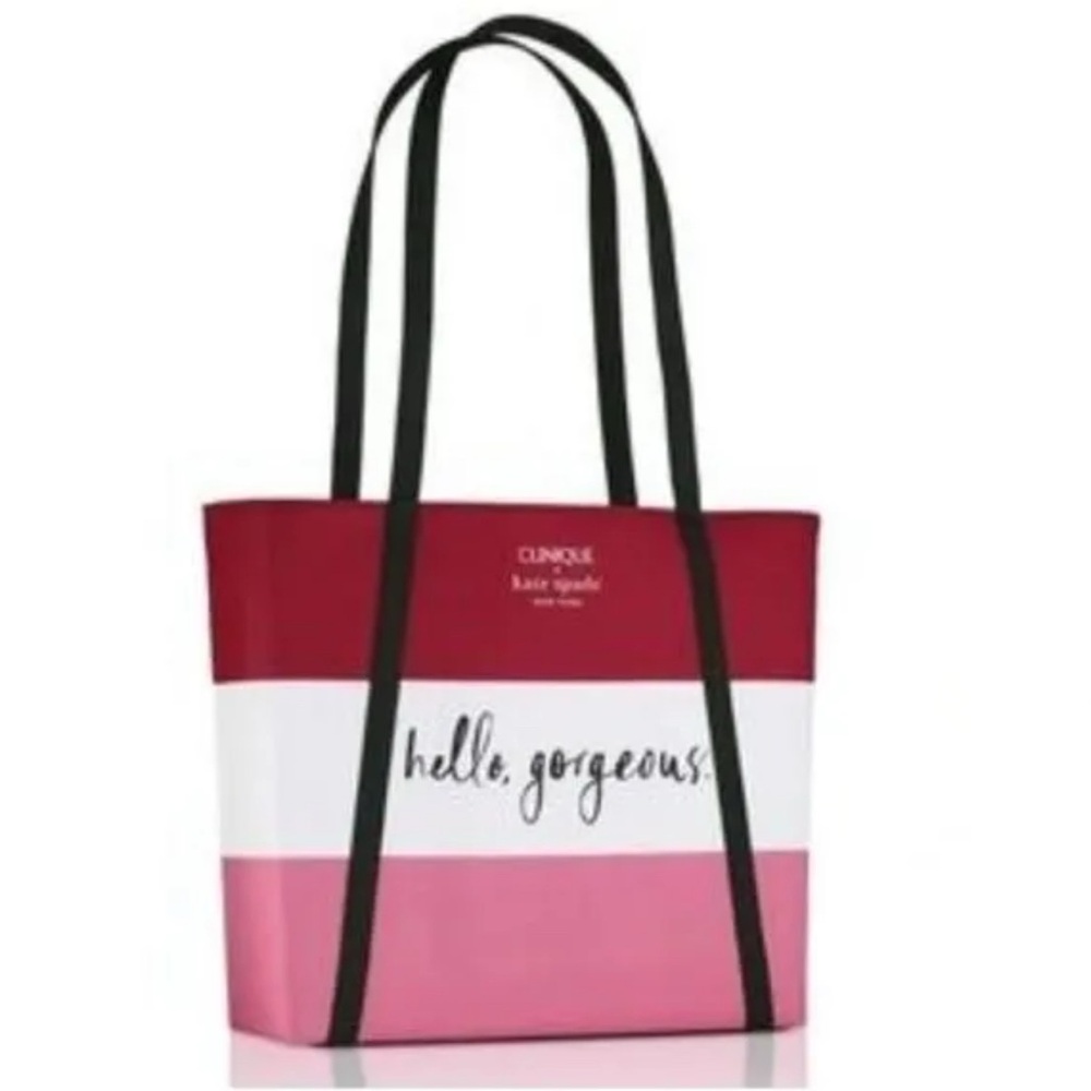 CLINIQUE + Kate Spade Pink, Red and White “limited edition” tote!